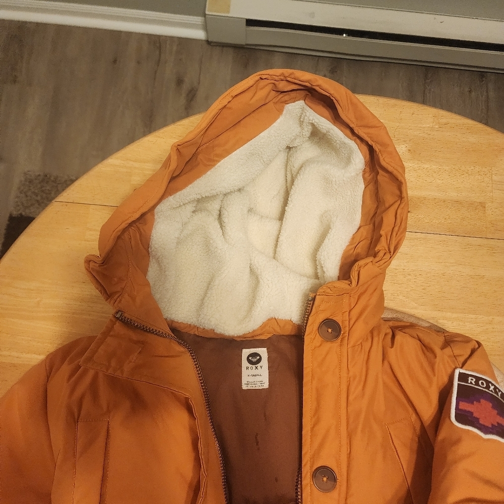 Roxy- Ember color waterproof hooded jacket for Juniors size XS Xtra small - Picture 4 of 6